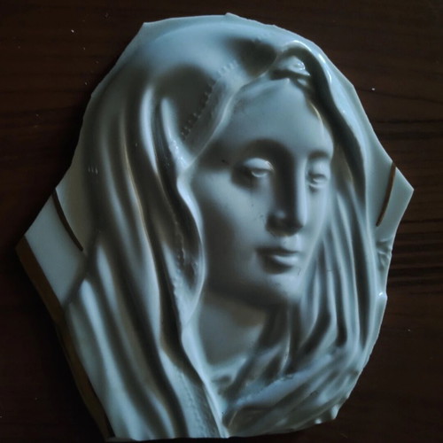 Replica Byzantine icon of Panagia porcelain and gold like new