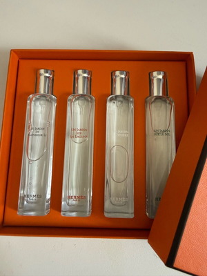 Hermès gift set with 4 new travel size Jardins perfumes