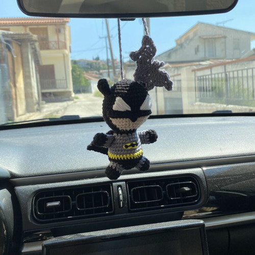 Batman handmade crochet car hanging decoration