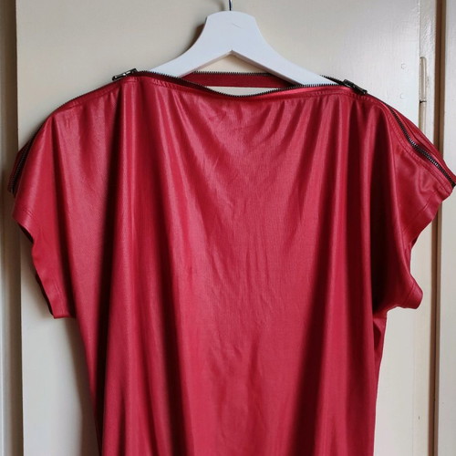 Pink Woman blouse used, size Small, metallic red