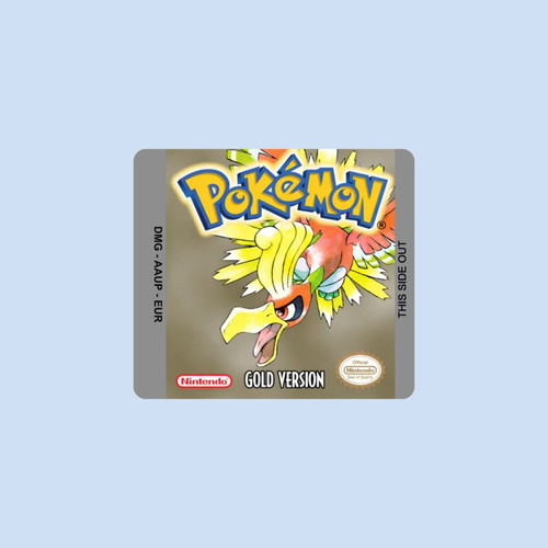 Glossy holographic sticker for European Pokemon Gold GameBoy Color cartridge