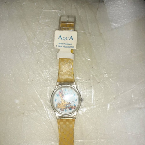 Aquadiver watch with cartoon figure new, waterproof, yellow