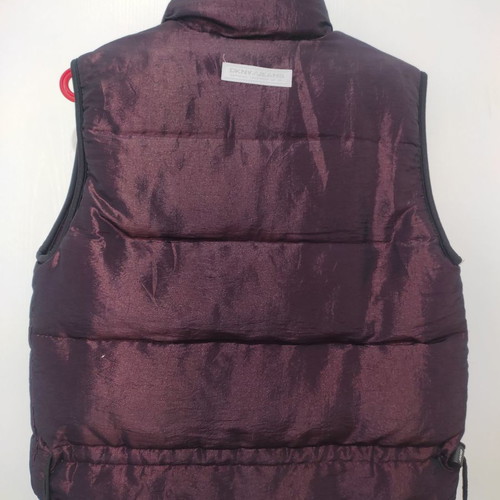 DKNY women's sleeveless jacket used, dark burgundy metallic