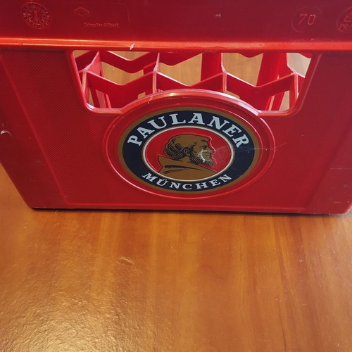 Paulaner beer bottle carrier half-size used