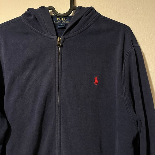 Polo Ralph Lauren zip-up hoodie used, size M, blue-turquoise