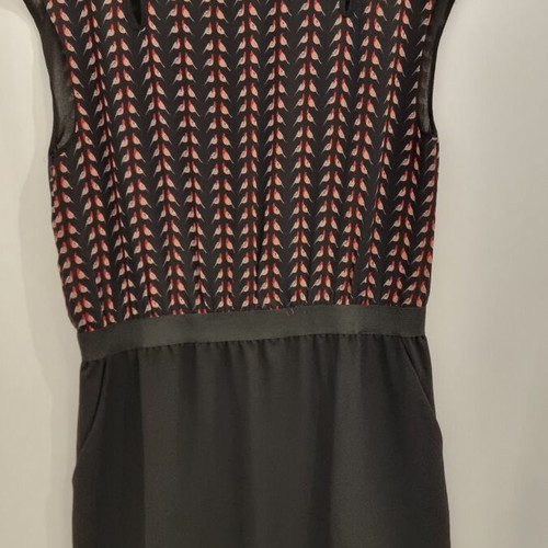 Mini dress See U Soon with bird print and pockets like new, black