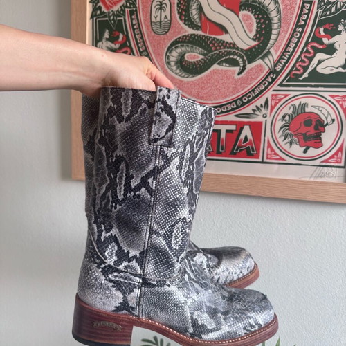Sendra leather biker boots snake print like new size 38-39