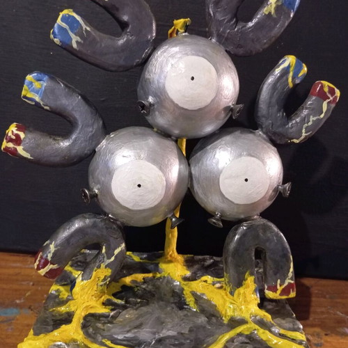 Pokemon Magneton clay figure new, handmade with acrylic paint