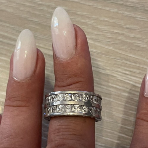 925 silver double ring, size 54