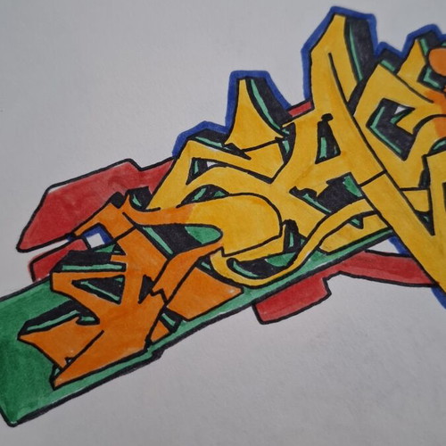 Graffiti colour sketch artwork on thick paper new