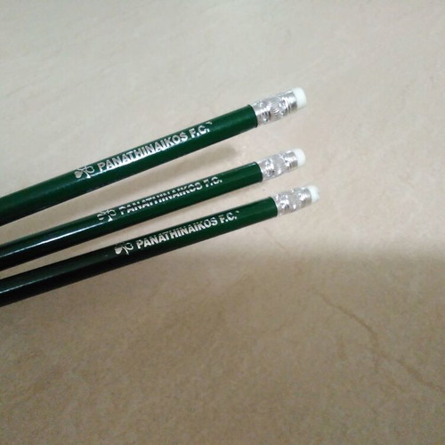 Panathinaikos 100 Years Wooden Pencils with Eraser, set of 3, 2008