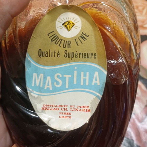 Mastiha liqueur used, rare old carafe bottle