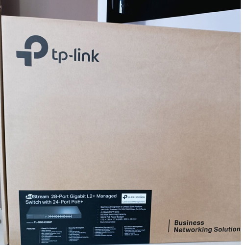 TP-LINK TL-SG3428MP JetStream 28-Port Gigabit L2+ Managed Switch new with 24-Port PoE+