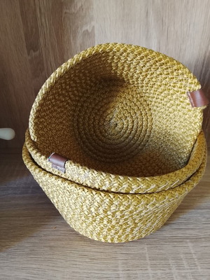 Wicker storage baskets set of 3, 10, 9 and 8 cm, new