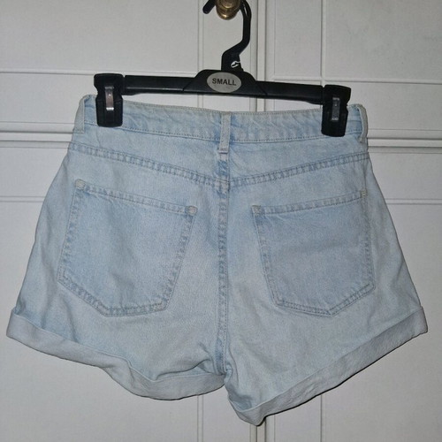 Jeans classic turquoise shorts with cuffs Bershka like new size XS