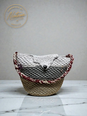 Handmade multicolor knitted shoulder bag new