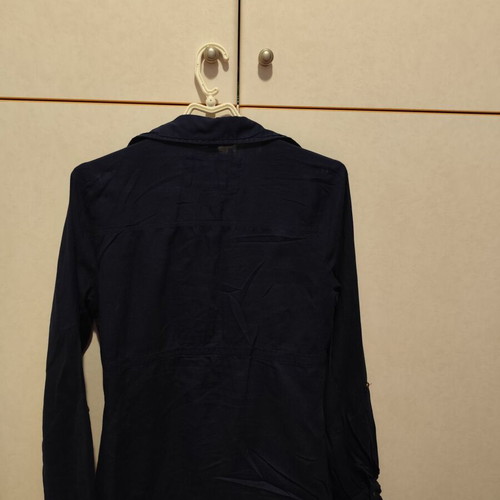 Cotton shirt with lace details dark blue like new, size S
