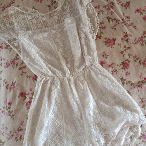 Abercrombie & Fitch lace playsuit romper, white, size M