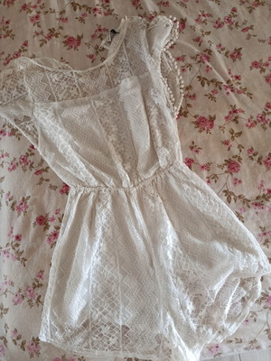 Abercrombie & Fitch lace playsuit romper, white, size M