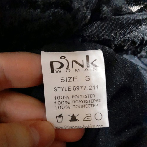 Black strapless dress with flowers Pink Woman used, Small size