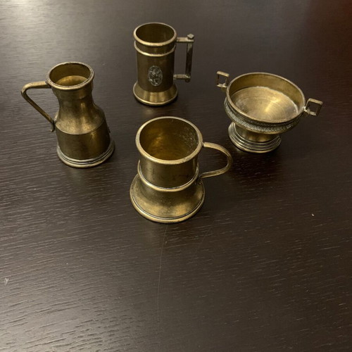 Miniature brass utensils used, collection of 4 pieces
