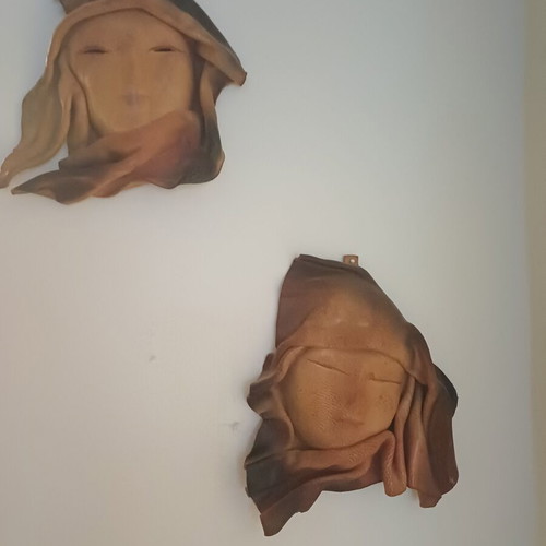 Leather wall masks set of three like new