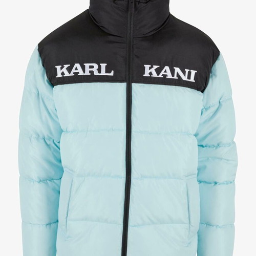Karl Kani Retro Essential Puffer Jacket, black and blue, M-L