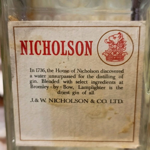 Nicholson Lamplighter vintage gin sealed bottle 700cc