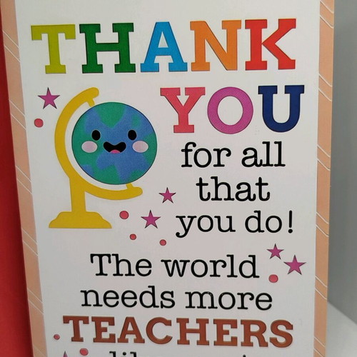Greeting card for teacher new with envelope 15x10 cm