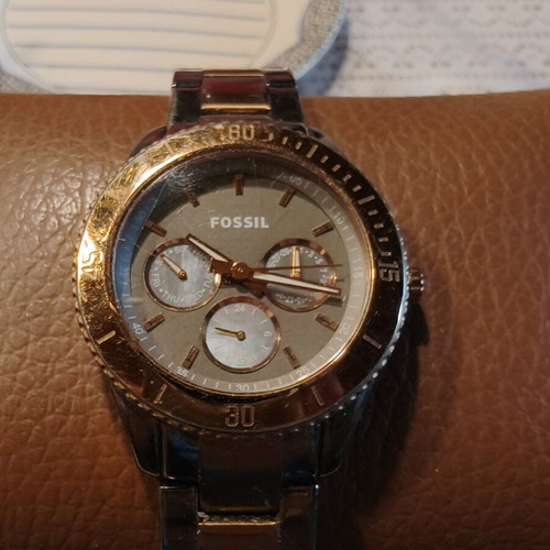 Fossil Multifunction Quartz Watch used, two-tone, women's