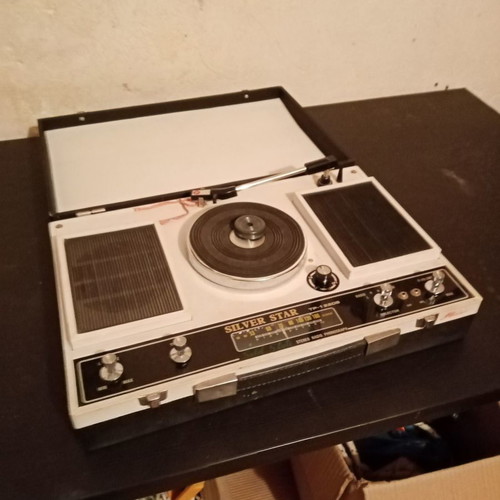 Silver Star portable record player radio used