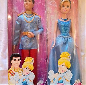 Disney πρίγκιπας του παραμυθιού charming & η πριγκίπισσα Σταχτοπούτα μαζί 2 κούκλες προσφορά!