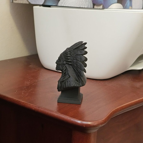 Indian Bust Figure black matte like new