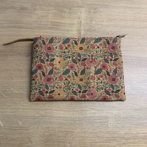 Floral wallet with colorful flowers, unused