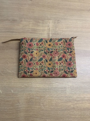 Floral wallet with colorful flowers, unused