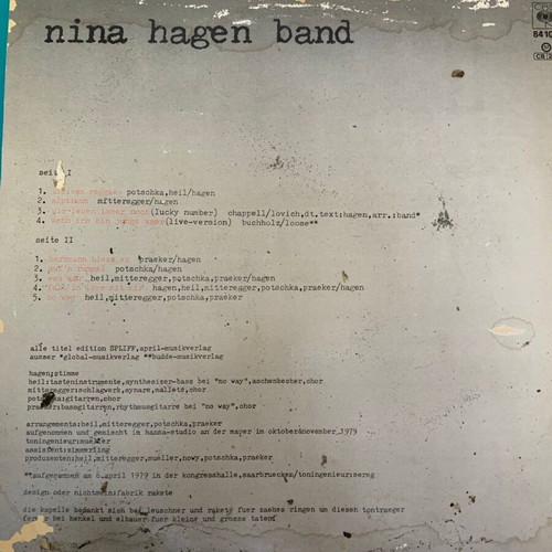Unbehagen Nina Hagen Band vinyl record used
