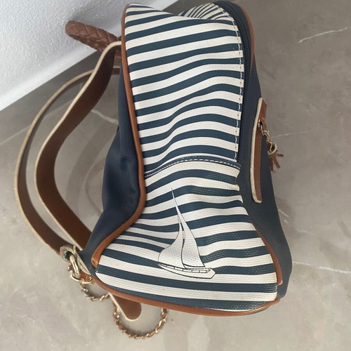 Doca navy backpack used with visible defects