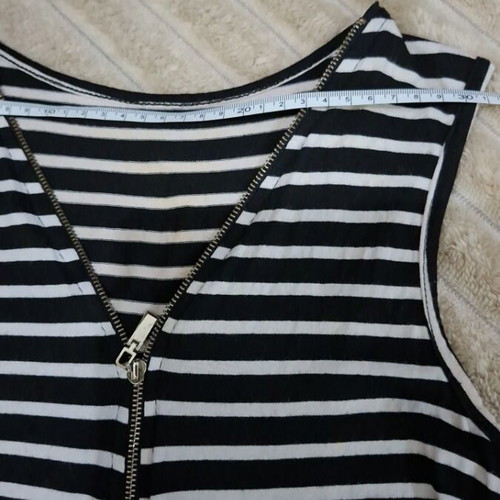 Midi Elastic Dress with Stripes and Zipper XS/S like new