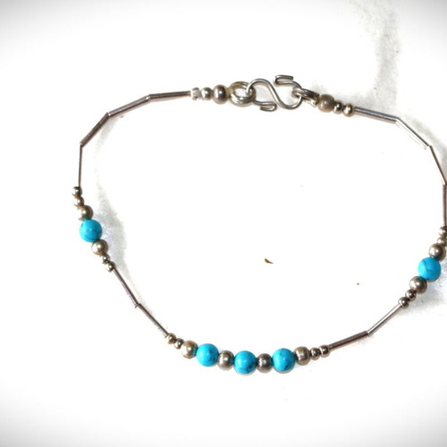 Bracelet chain with turquoise stones and 925 sterling silver SBTS153 new