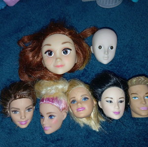 doll heads lot Barbie made to move the Incredibles Disney elastagirl
