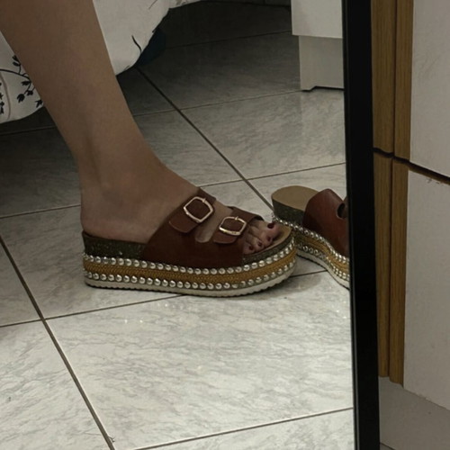 Summer slippers used, size 37, brown