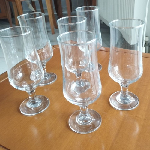 Vintage set of 6 large tall beer glasses 19cm like new
