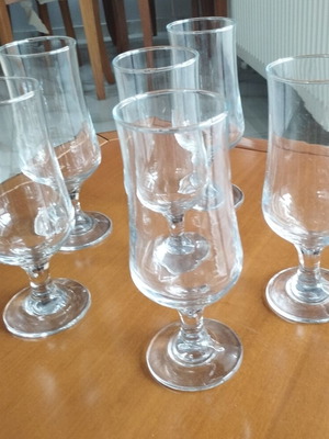 Vintage set of 6 large tall beer glasses 19cm like new