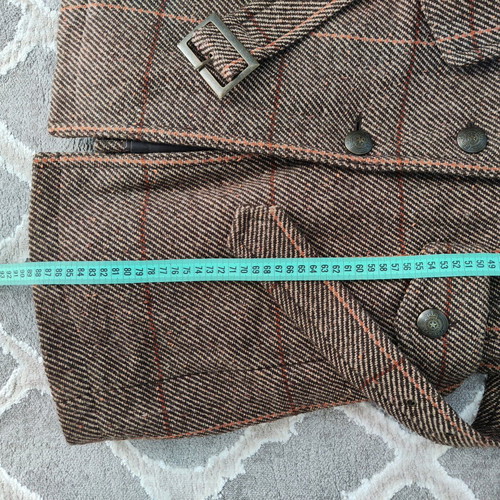 Amisu coat brown checkered like new, wool tweed