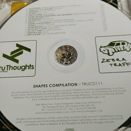Shapes Compilation Tru Thoughts-Zebra Traffic CD used