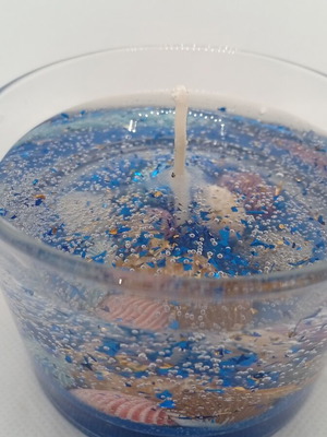 Gel candle Ocean Luxury handmade with gold leaf and Wood & Salt scent