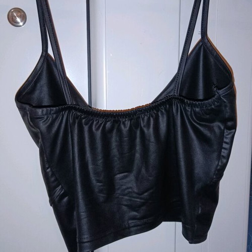 Mussa leatherette top used, black, size S