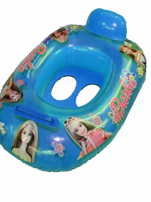 Blue inflatable boat with heroes life buoy new