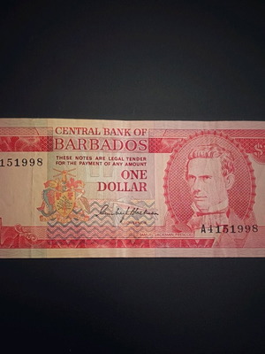 Χαρτονόμισμα 1 dollar τράπεζα Μπαρμπάντος 1973 σαν καινούργιο