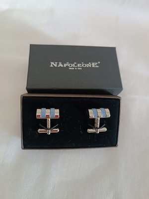 Monte Napoleone cufflinks like new, blue-purple color